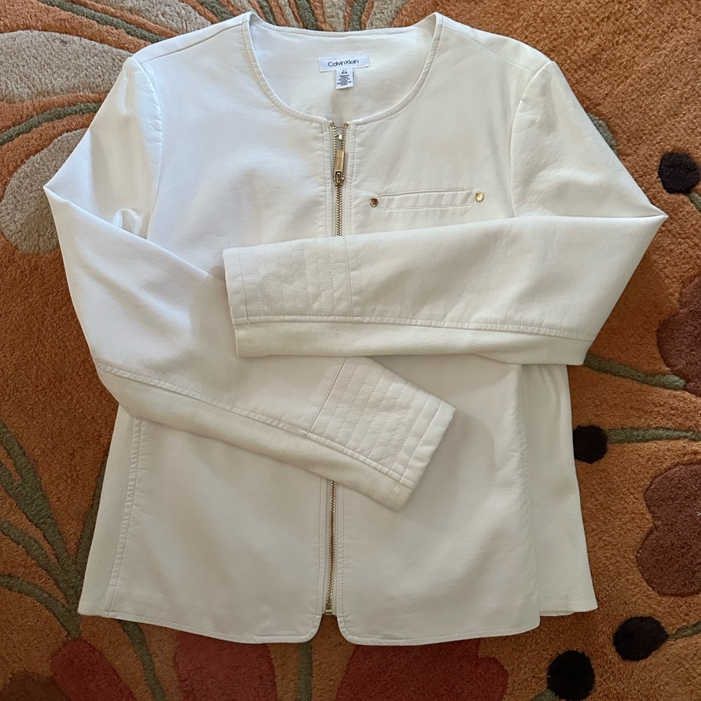 Calvin Klein Cream Blazer Minimalist Design